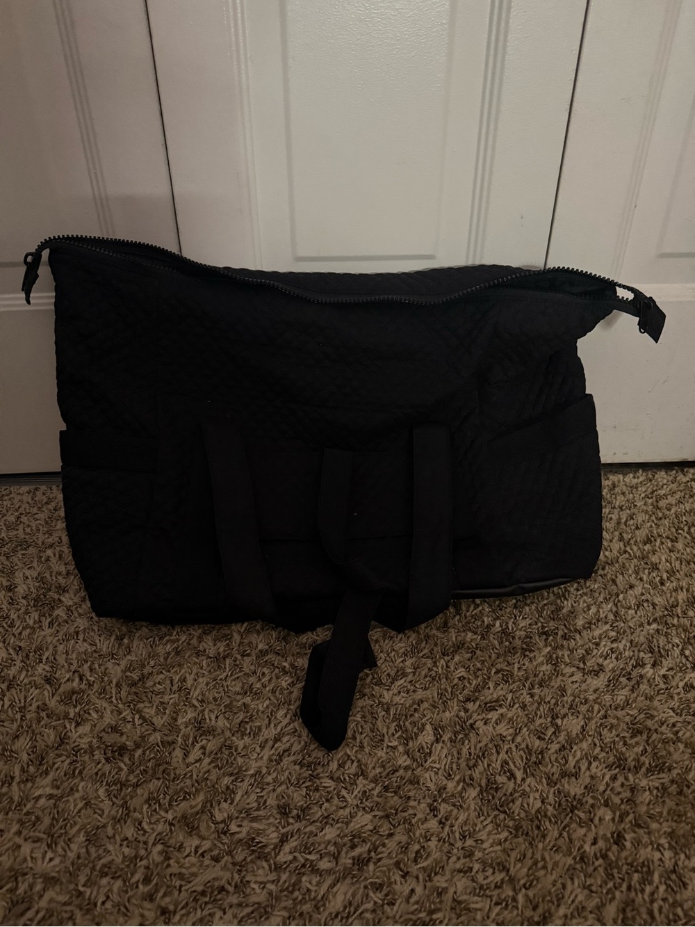 Amazon Quilted Black Travel Duffel Bag